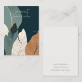 Navy Rust Gold Tropical Leafy Ketting Display Visitekaartje (Voorkant / Achterkant)