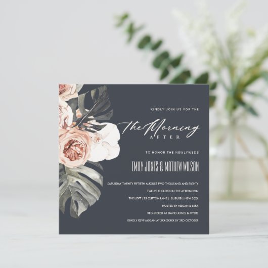 NAVY RUST MONSTERA FLORA DE MORGEN NA AFSTAND KAART (Staand voorkant)