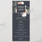 NAVY RUST MONSTERA FLORAL WEDDING CEREMONY PROGRAM MENU (Voorkant)