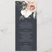 NAVY RUST MONSTRERA FLORAL WATERVERF WEDING MENU (Voorkant)