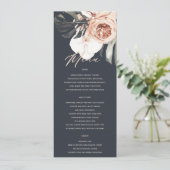 NAVY RUST MONSTRERA FLORAL WATERVERF WEDING MENU (Staand voorkant)