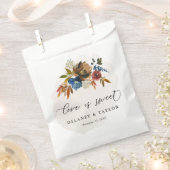 Navy Rust Waterverf Boho Floral Gepersonaliseerd Bedankzakje (Geknipt)