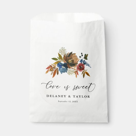 Navy Rust Waterverf Boho Floral Gepersonaliseerd Bedankzakje (Voorkant)