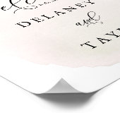 Navy Rust Waterverf Boho Floral Wedding Welkom Poster (Hoek)