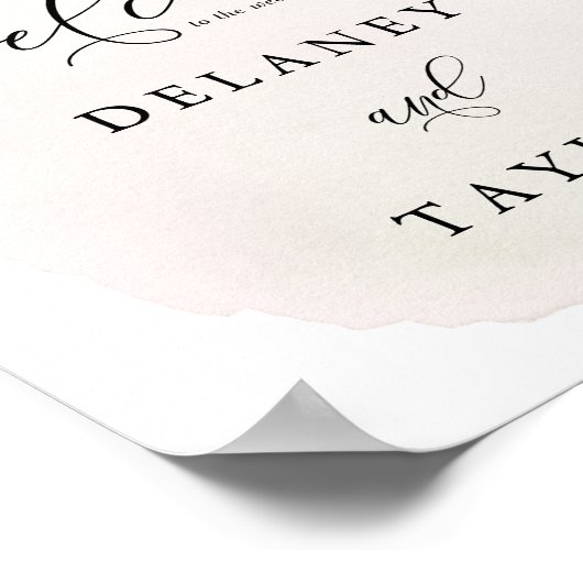 Navy Rust Waterverf Boho Floral Wedding Welkom Poster (Hoek)