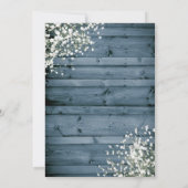 NAVY RUSTIC BABY'S BREATH WEDDING INVITATION KAART (Achterkant)