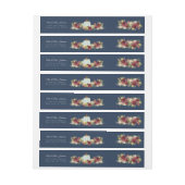 Navy Rustic Herfst Blue Pumpkin Burgundy Floral (Vel)