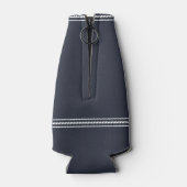 Navy Rustic Pineapple Persoonlijke familienaam Flesjeskoeler (Achterkant)