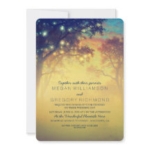 Navy Rustic String Lights Tree Huwelijksuitnodigin