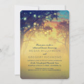 Navy Rustic String Lights Tree repetitie diner Kaart (Voorkant)