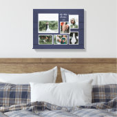 Navy Rustic Wedding Collage 6 Canvas Afdruk (Insitu (Slaapkamer))