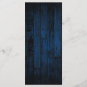 Navy Rustic Wood String Lights Wedding Menu (Achterkant)