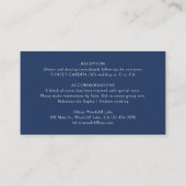 Navy Rustieke Wildbloem QR Code Mini Details Plaatskaartje (Achterkant)