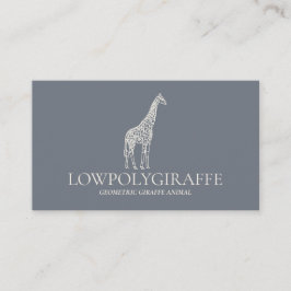 Navy Sage Cream Animal Lowpoly Giraffe Visitekaartje