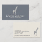 Navy Sage Crème Dier Laagpoly Giraffe Visitekaartje (Voorkant / Achterkant)
