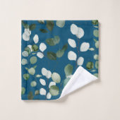 NAVY SAGE GREEN BOTANICAL BATHROOM TOWEL SET BAD HANDDOEK (Wasdoekje)
