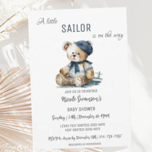 Navy Sailor Nautical Beer Baby shower Uitnodiging