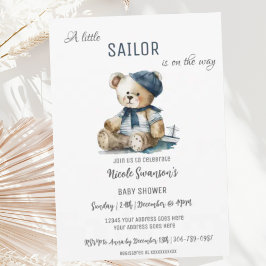 Navy Sailor Nautical Beer Baby shower Uitnodiging