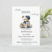 Navy Sailor Nautical Beer Baby shower Uitnodiging (Staand voorkant)