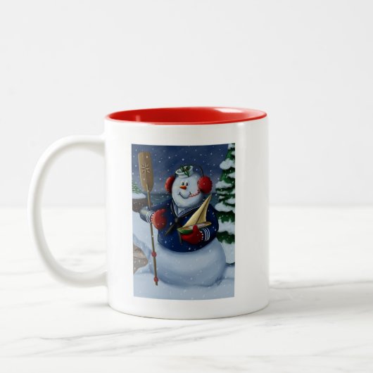 Navy Sailor Snowman Holiday Mok (Links)