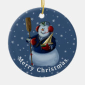 Navy Sailor Snowman Ornament Gift (Voorkant)