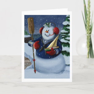 Navy Sailor Snowman Vakantie Kaart