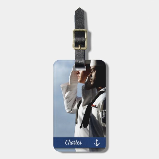 Navy Sailors - Gepersonaliseerd Bagagelabel (Voorkant verticaal)