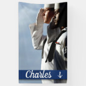 Navy Sailors - Gepersonaliseerd Spandoek (Verticaal)