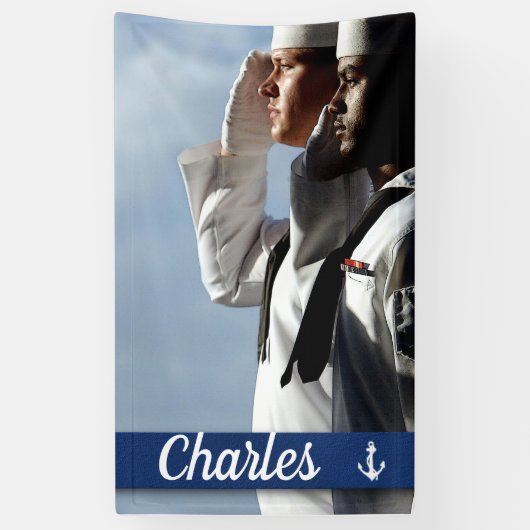 Navy Sailors - Gepersonaliseerd Spandoek (Verticaal)