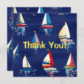 Navy Sailships Pattern Dank u (Voorkant / Achterkant)