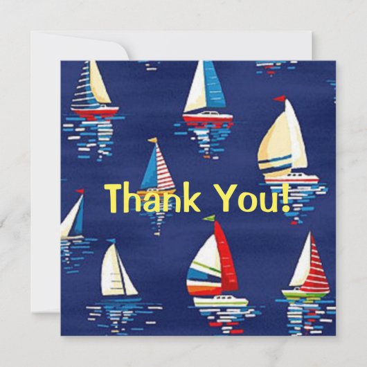 Navy Sailships Pattern Dank u (Voorkant)
