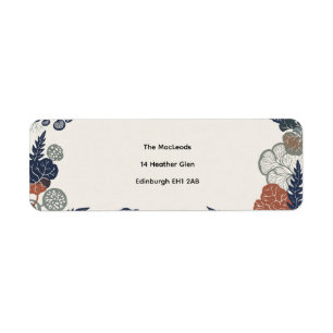 Navy Salie Terracotta Folk Botanische Etiket
