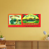 Navy Salmon Can LabelQuadra Bay, AK Canvas Afdruk (Insitu (Woonkamer))