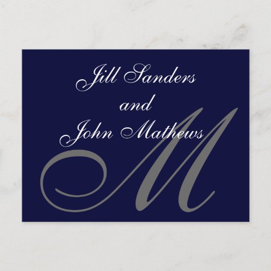 Navy Save the Date Aankondigingen Briefkaarten (Voorkant)