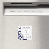 Navy Save the Date Bruiloft Magneet (Insitu (Vaatwasser))