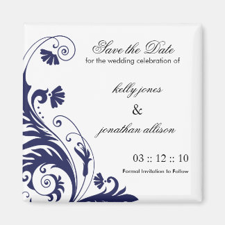 Navy Save the Date Bruiloft Magneet