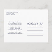 Navy Save the Date Script Lijst Fotoaankondiging Aankondigingskaart (Achterkant)