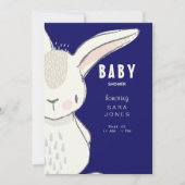 Navy Schattigee Waterverf Bunny Baby shower Kaart (Voorkant)