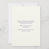 Navy Schattigee Waterverf Bunny Baby shower Kaart (Achterkant)