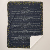 Navy Schrift, Psalm 91 Christelijk Bijbelvers Sherpa Deken (Voorkant)