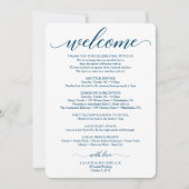 Navy Script Wedding Itinerary - Weddenschap Kaart (Voorkant)
