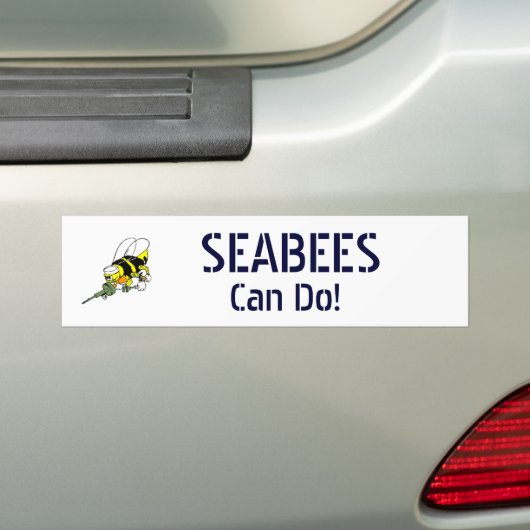 Navy Seabees kan dat. Bumpersticker (Op auto)