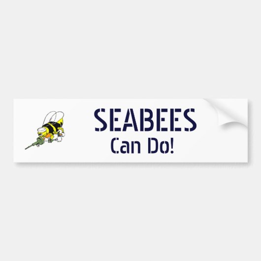 Navy Seabees kan dat. Bumpersticker (Voorkant)