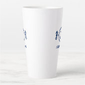 Navy Seahorse & Anchor Jouw naam 2 zijdig groot Latte Mok (Voorkant)