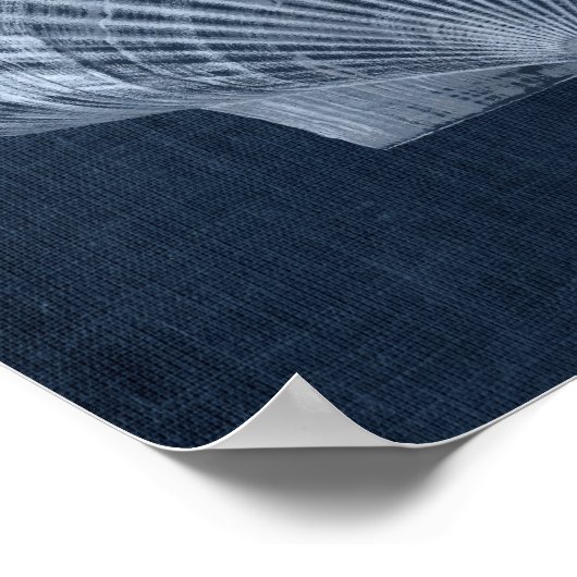Navy Seashell Beach Decor Print nr. 2 (Hoek)