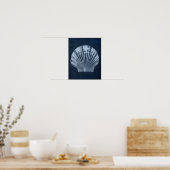 Navy Seashell Beach Decor Print nr. 2 (Keuken)