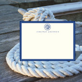 Navy Seashell Flat Correspondence Note Kaart Notitiekaartje