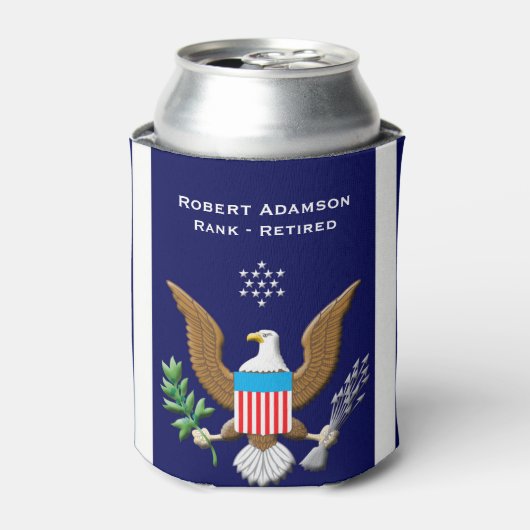 Navy Service embleem gepersonaliseerd Blikjeskoeler (Blikje Voorkant)