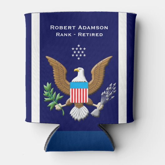 Navy Service embleem gepersonaliseerd Blikjeskoeler (Voorkant)