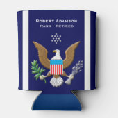Navy Service embleem gepersonaliseerd Blikjeskoeler (Achterkant)